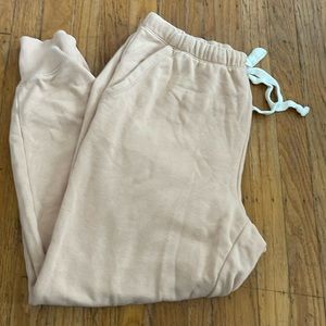 aerie sweatpants beige/ orange hue size large